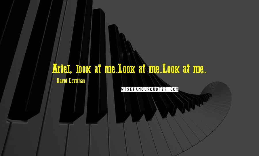 David Levithan Quotes: Ariel, look at me.Look at me.Look at me.