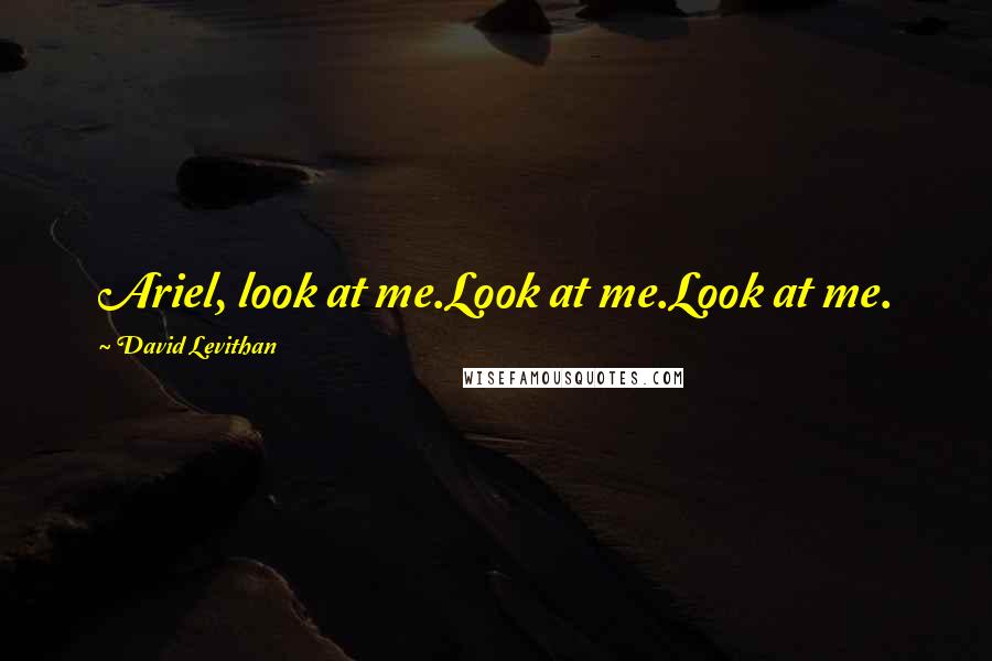 David Levithan Quotes: Ariel, look at me.Look at me.Look at me.