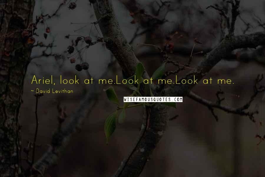 David Levithan Quotes: Ariel, look at me.Look at me.Look at me.