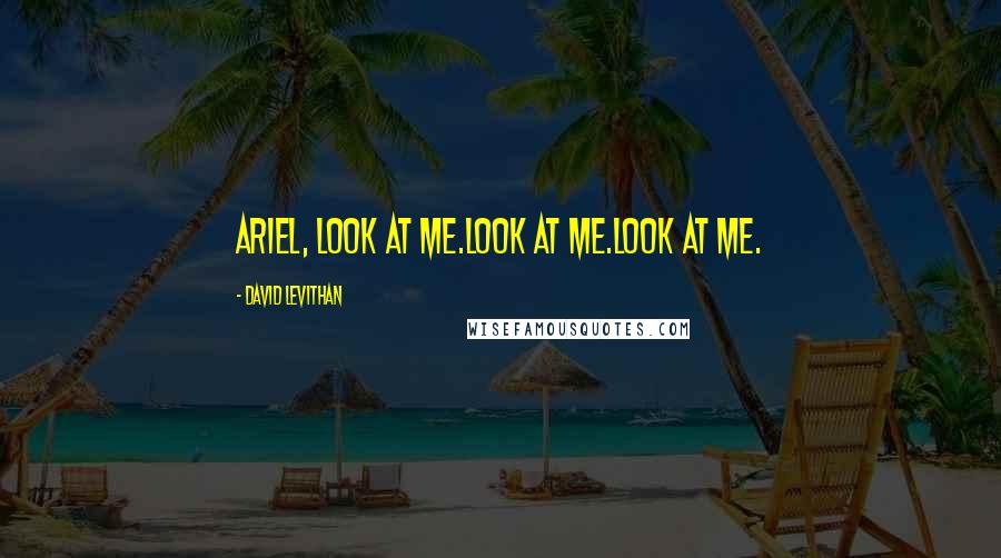 David Levithan Quotes: Ariel, look at me.Look at me.Look at me.