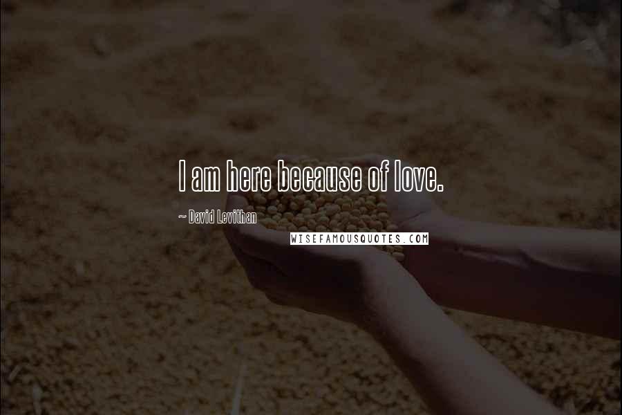 David Levithan Quotes: I am here because of love.