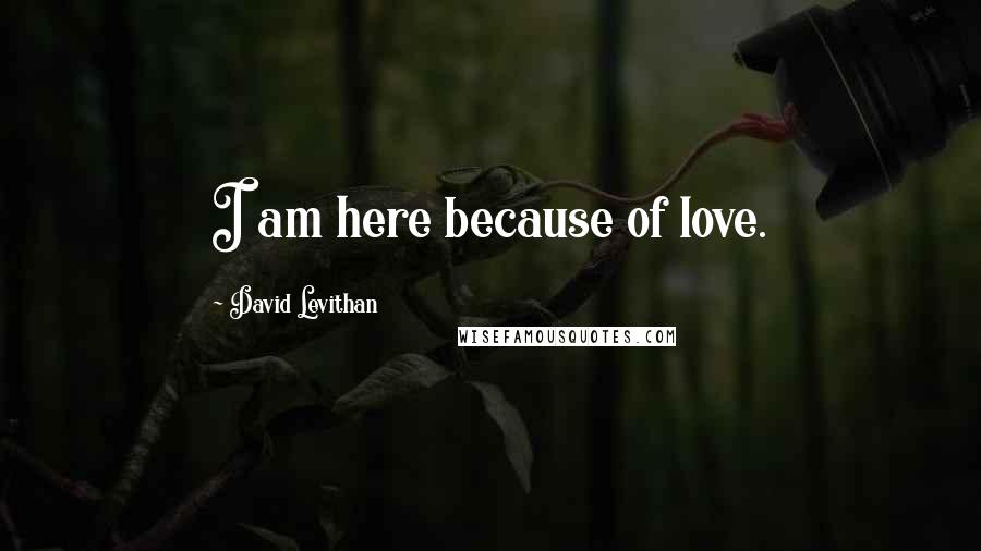 David Levithan Quotes: I am here because of love.