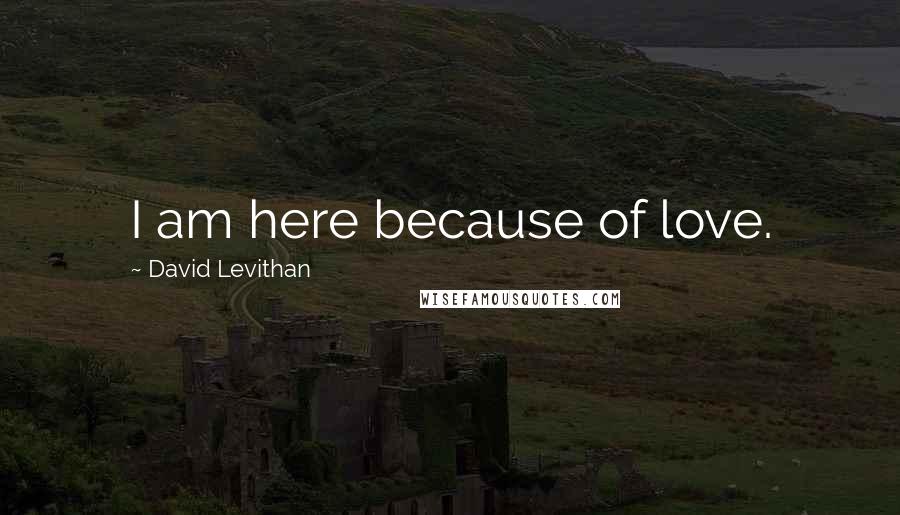 David Levithan Quotes: I am here because of love.