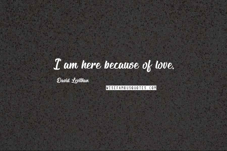 David Levithan Quotes: I am here because of love.