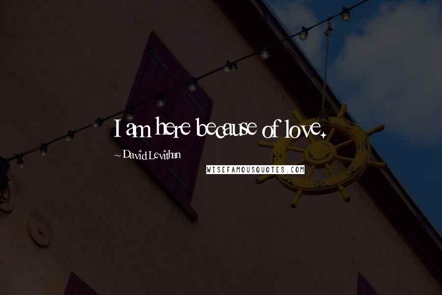 David Levithan Quotes: I am here because of love.