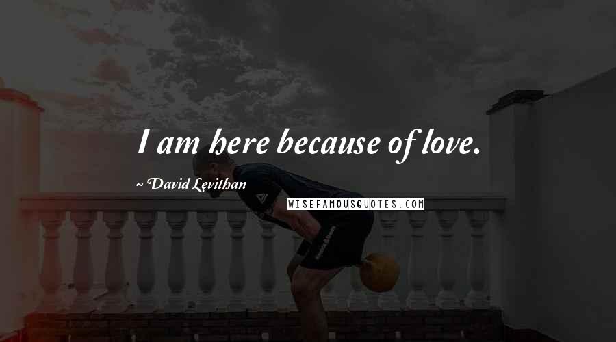 David Levithan Quotes: I am here because of love.