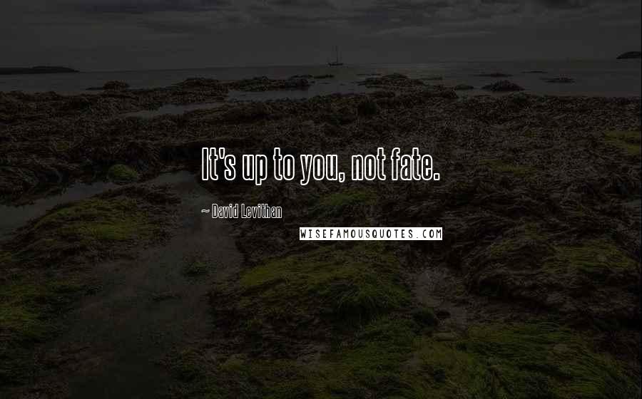 David Levithan Quotes: It's up to you, not fate.