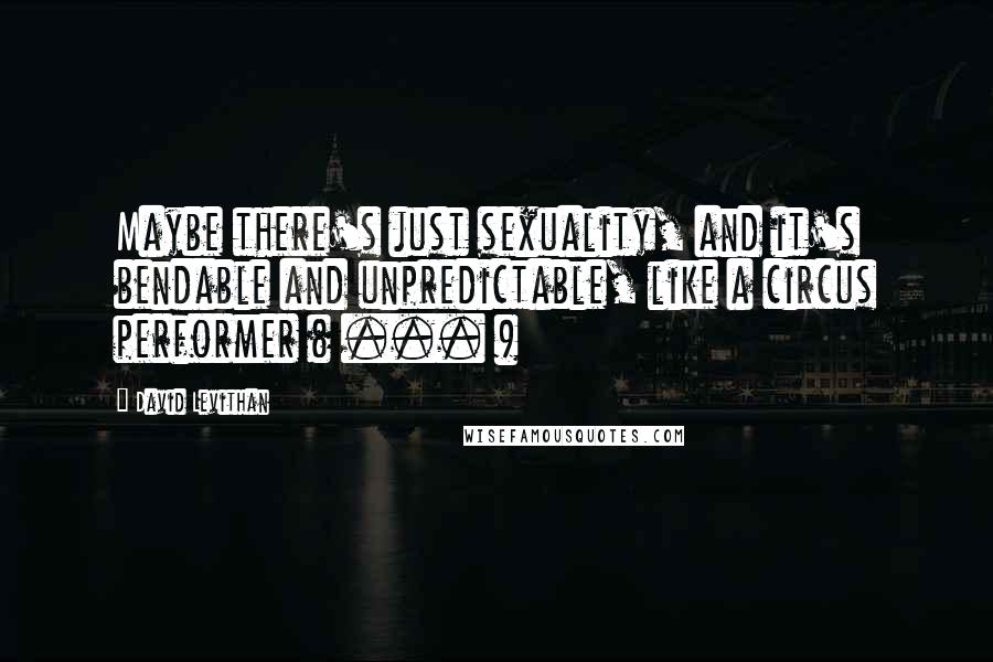 David Levithan Quotes: Maybe there's just sexuality, and it's bendable and unpredictable, like a circus performer ( ... )