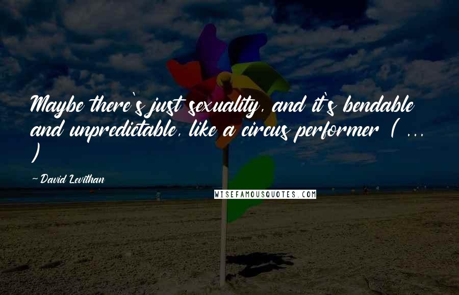 David Levithan Quotes: Maybe there's just sexuality, and it's bendable and unpredictable, like a circus performer ( ... )