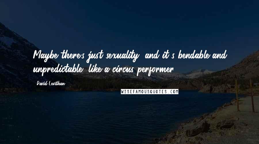 David Levithan Quotes: Maybe there's just sexuality, and it's bendable and unpredictable, like a circus performer ( ... )