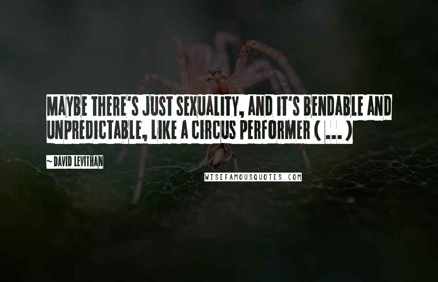 David Levithan Quotes: Maybe there's just sexuality, and it's bendable and unpredictable, like a circus performer ( ... )