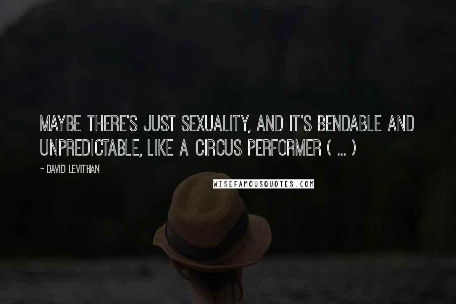 David Levithan Quotes: Maybe there's just sexuality, and it's bendable and unpredictable, like a circus performer ( ... )