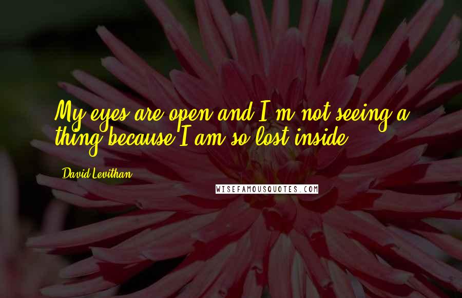 David Levithan Quotes: My eyes are open and I'm not seeing a thing because I am so lost inside.