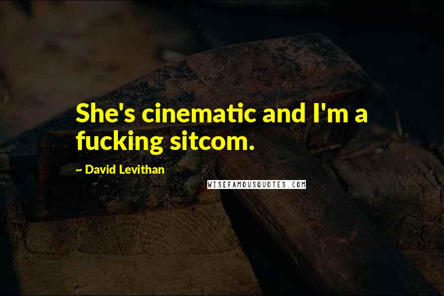 David Levithan Quotes: She's cinematic and I'm a fucking sitcom.