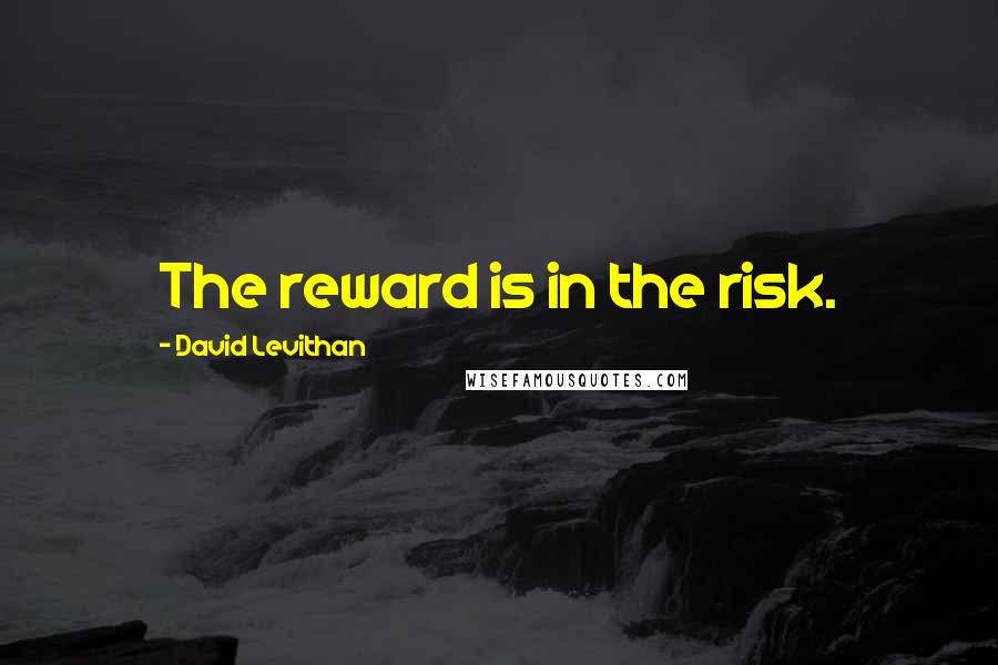 David Levithan Quotes: The reward is in the risk.