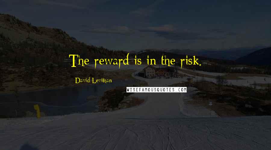 David Levithan Quotes: The reward is in the risk.