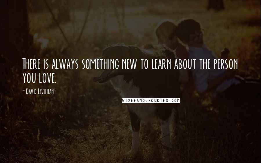 David Levithan Quotes: There is always something new to learn about the person you love.