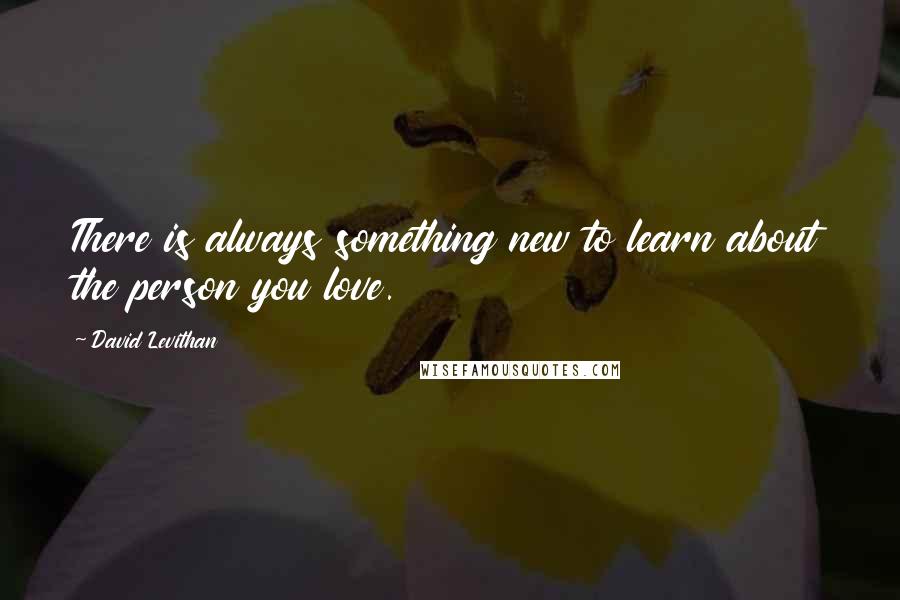 David Levithan Quotes: There is always something new to learn about the person you love.