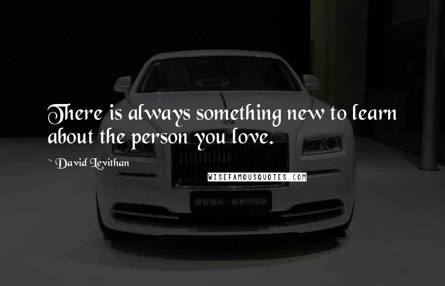 David Levithan Quotes: There is always something new to learn about the person you love.