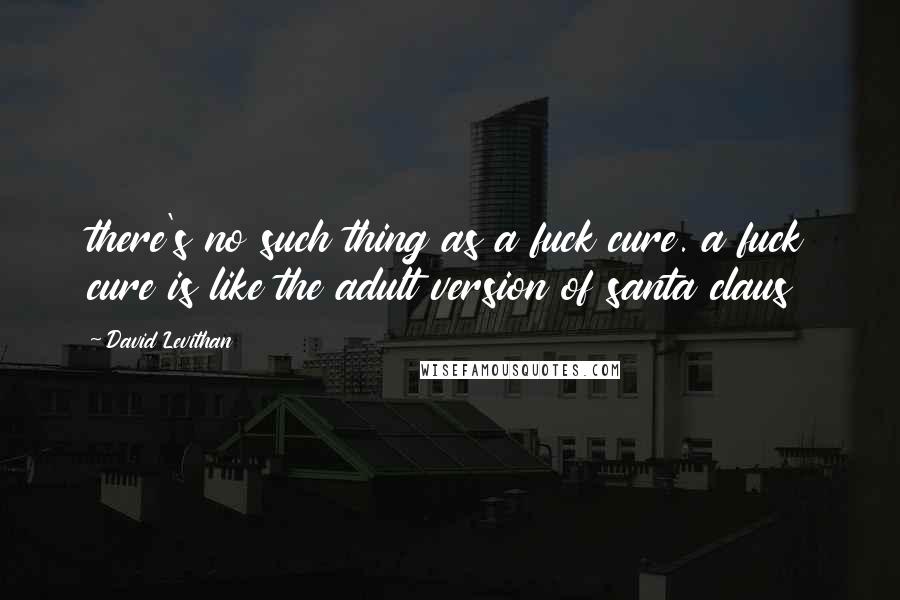 David Levithan Quotes: there's no such thing as a fuck cure. a fuck cure is like the adult version of santa claus