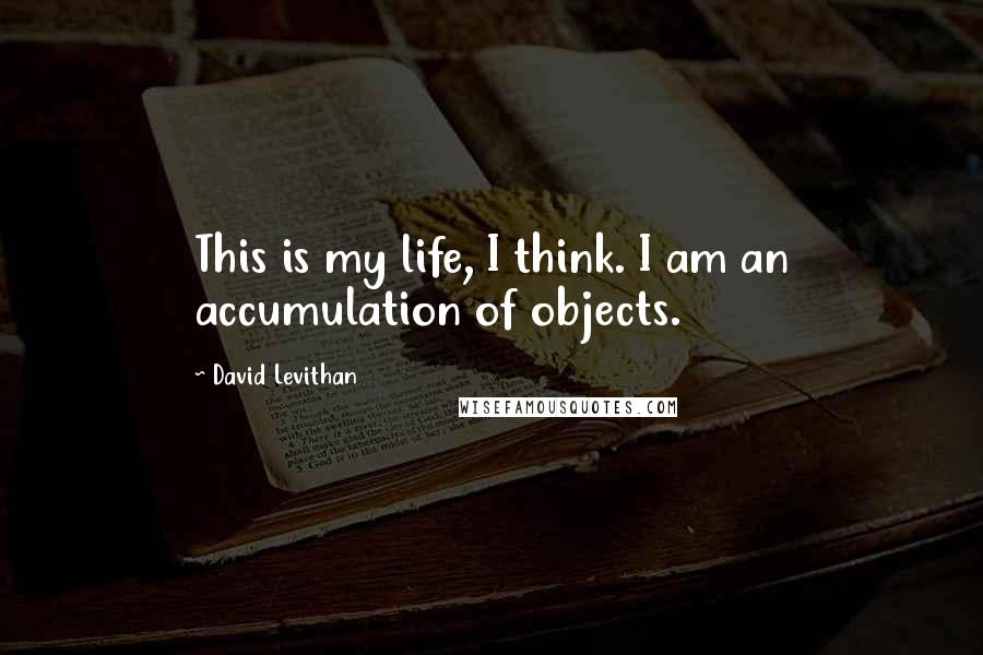David Levithan Quotes: This is my life, I think. I am an accumulation of objects.
