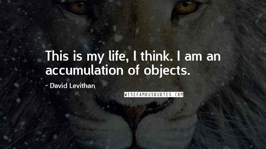 David Levithan Quotes: This is my life, I think. I am an accumulation of objects.