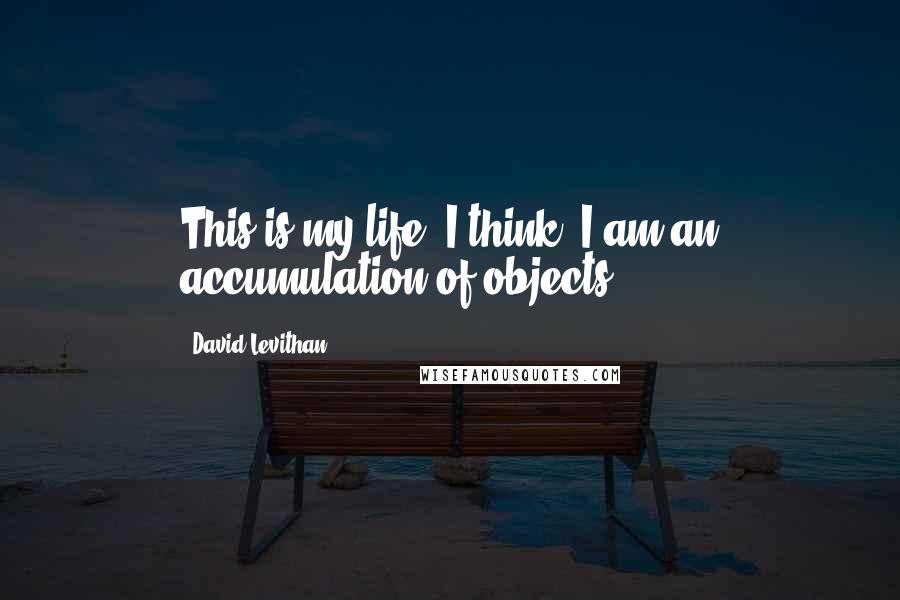 David Levithan Quotes: This is my life, I think. I am an accumulation of objects.