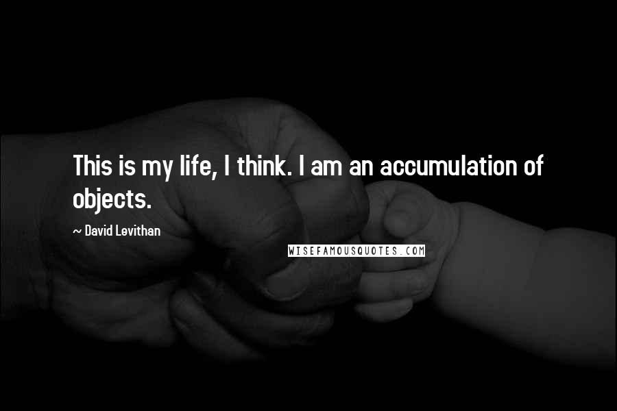 David Levithan Quotes: This is my life, I think. I am an accumulation of objects.