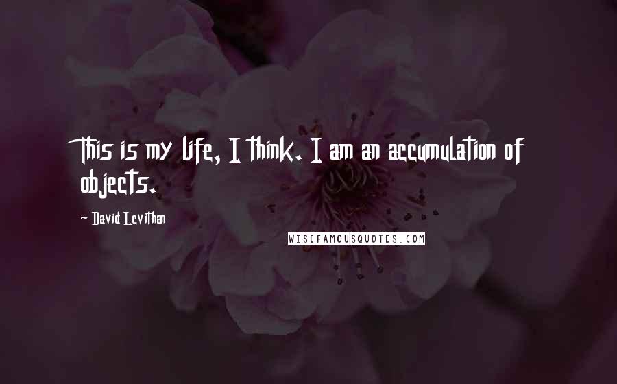 David Levithan Quotes: This is my life, I think. I am an accumulation of objects.