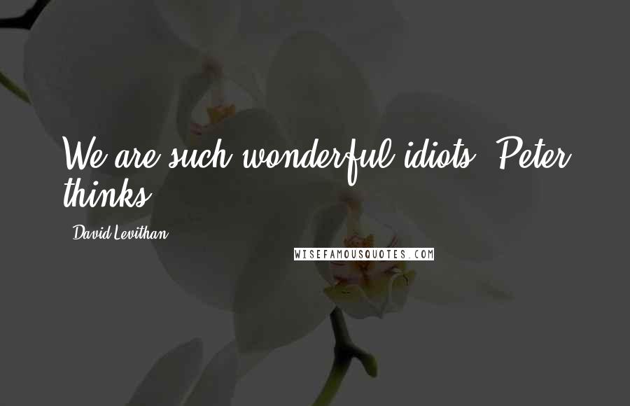 David Levithan Quotes: We are such wonderful idiots, Peter thinks.