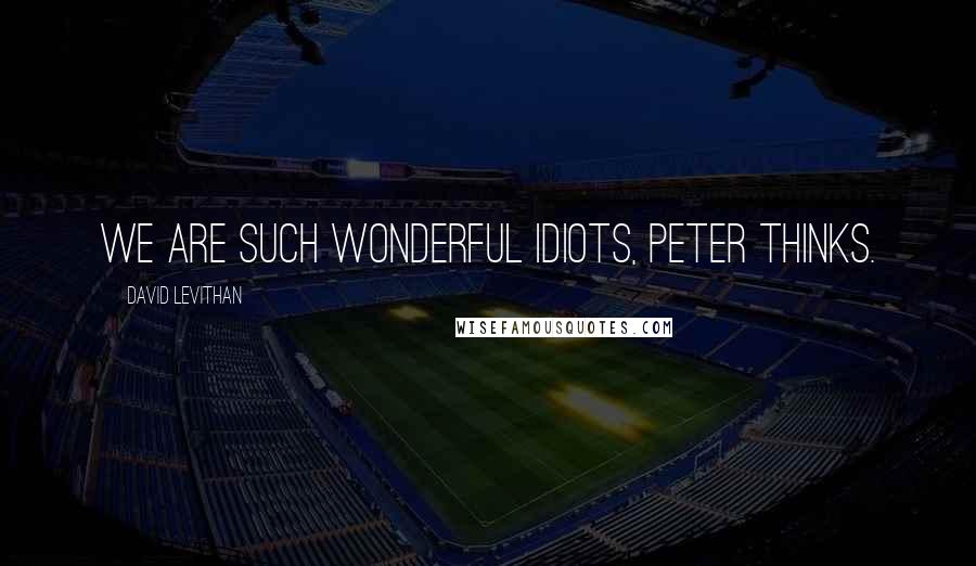 David Levithan Quotes: We are such wonderful idiots, Peter thinks.