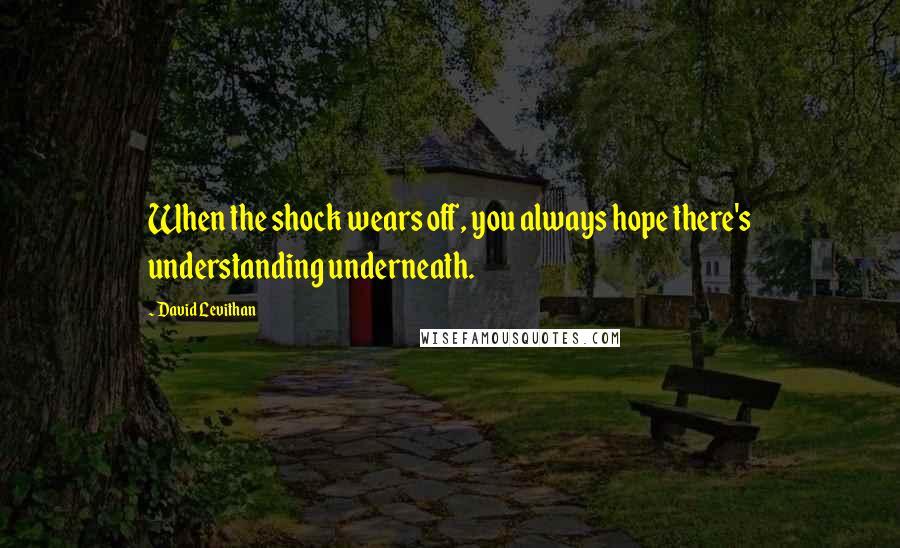 David Levithan Quotes: When the shock wears off, you always hope there's understanding underneath.