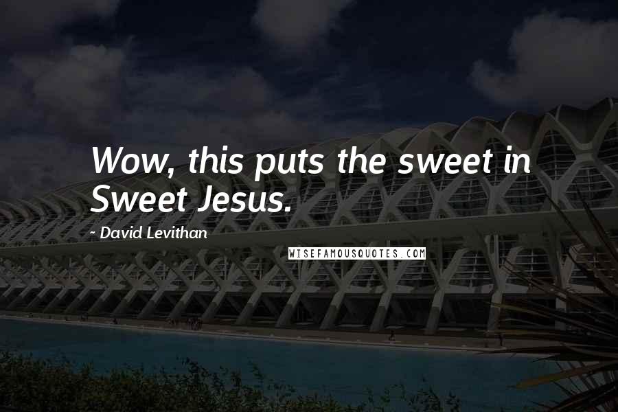 David Levithan Quotes: Wow, this puts the sweet in Sweet Jesus.