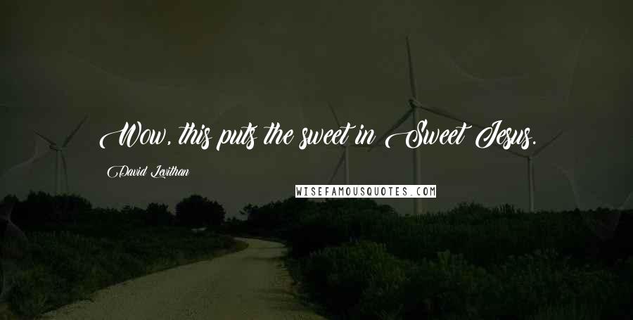 David Levithan Quotes: Wow, this puts the sweet in Sweet Jesus.