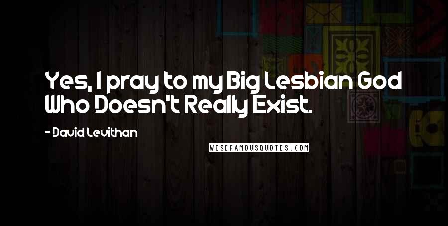 David Levithan Quotes: Yes, I pray to my Big Lesbian God Who Doesn't Really Exist.