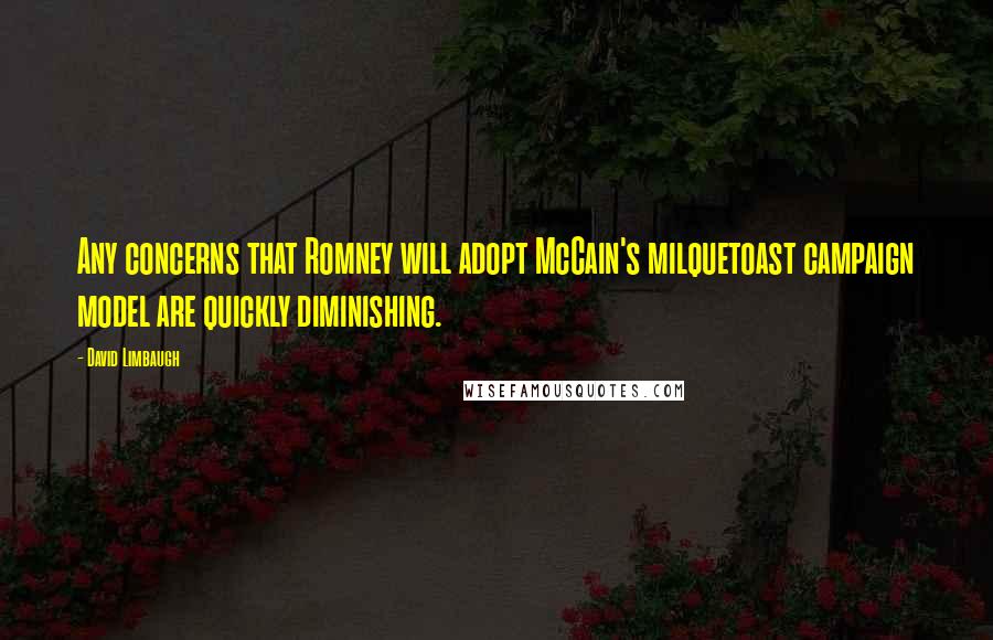 David Limbaugh Quotes: Any concerns that Romney will adopt McCain's milquetoast campaign model are quickly diminishing.