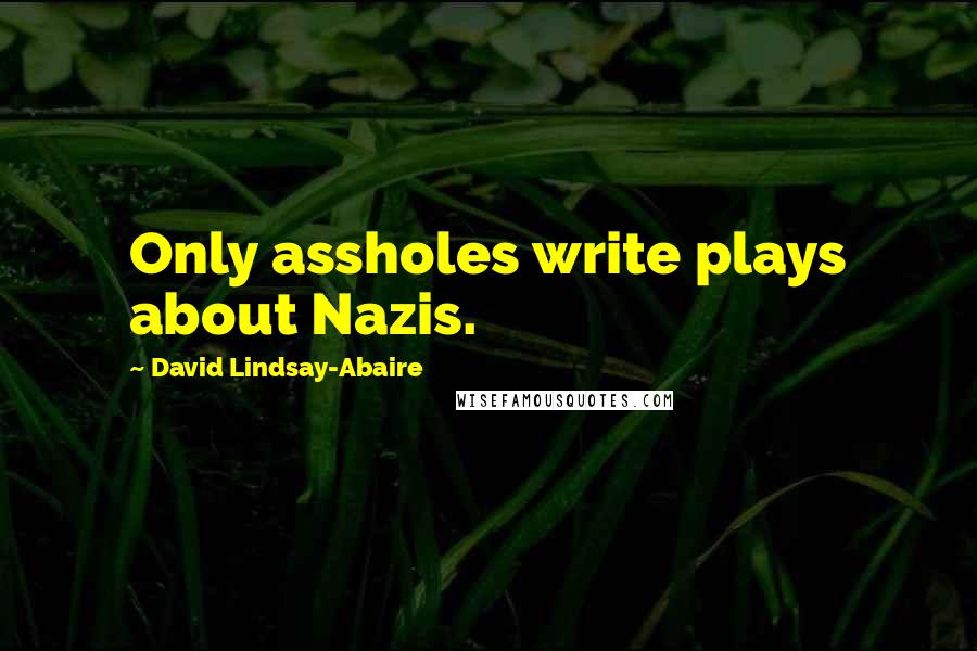 David Lindsay-Abaire Quotes: Only assholes write plays about Nazis.