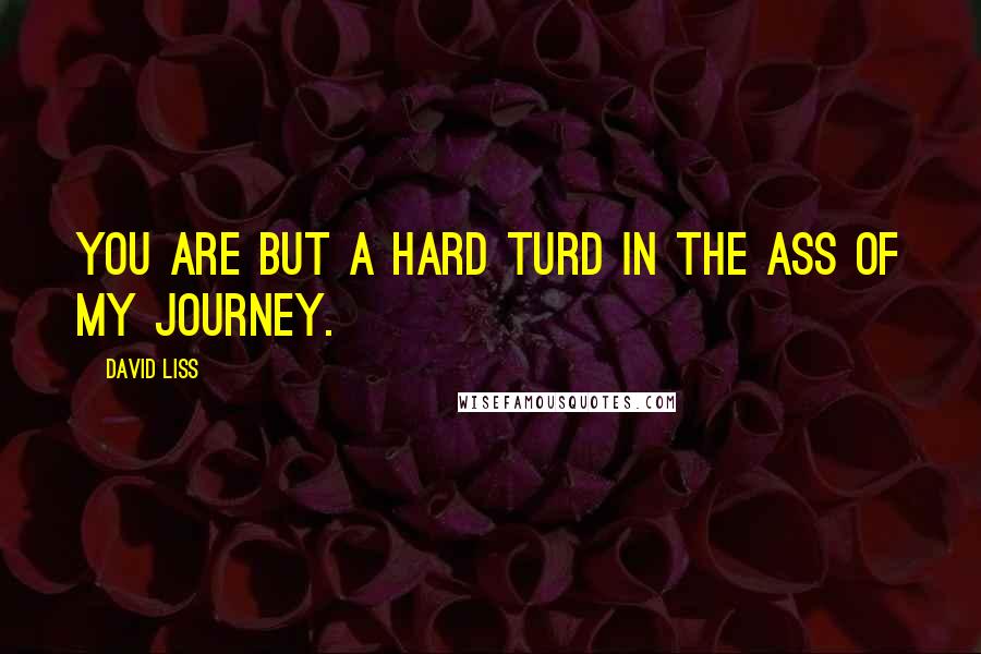 David Liss Quotes: You are but a hard turd in the ass of my journey.