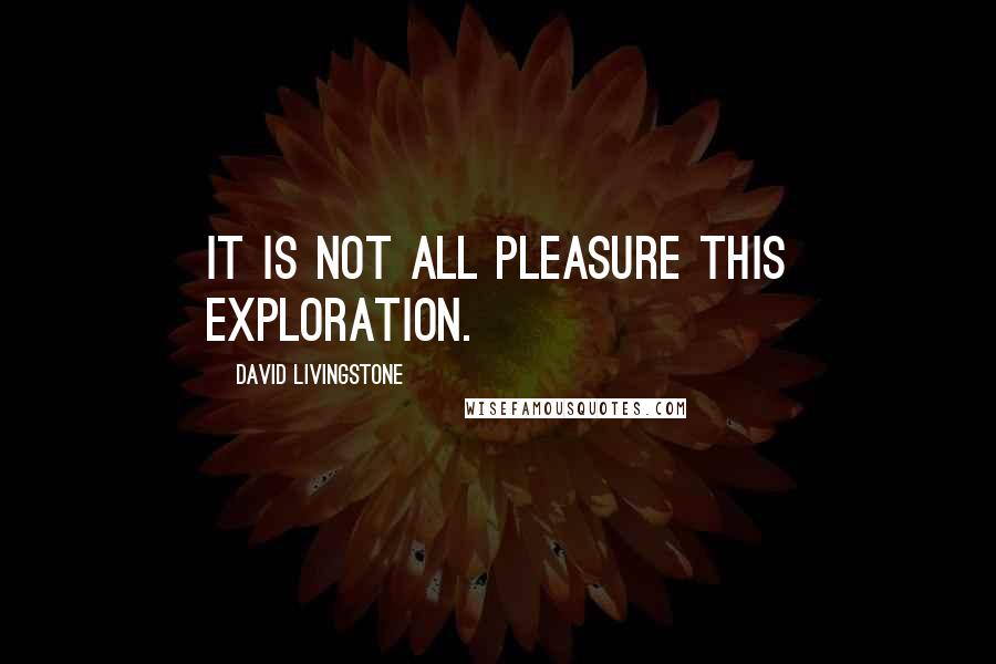 David Livingstone Quotes: It is not all pleasure this exploration.