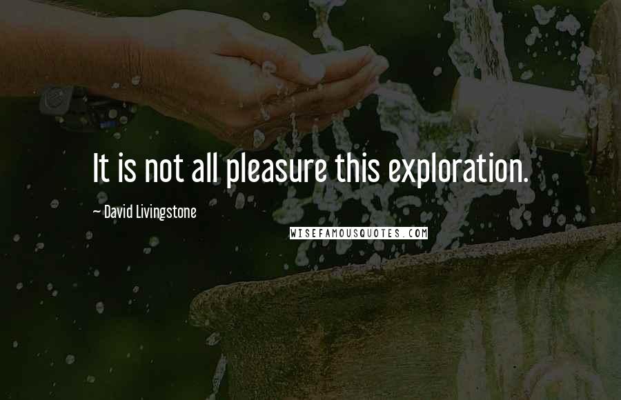 David Livingstone Quotes: It is not all pleasure this exploration.