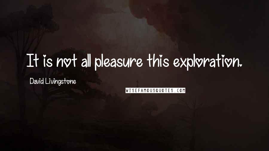 David Livingstone Quotes: It is not all pleasure this exploration.