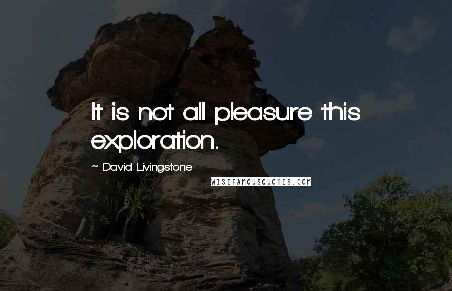 David Livingstone Quotes: It is not all pleasure this exploration.