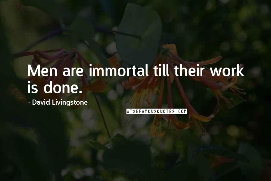 David Livingstone Quotes: Men are immortal till their work is done.