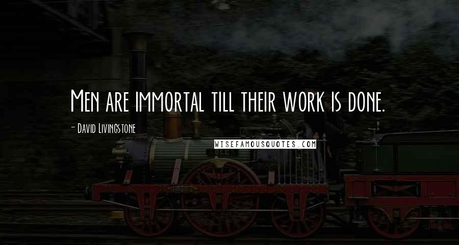 David Livingstone Quotes: Men are immortal till their work is done.