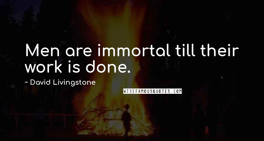 David Livingstone Quotes: Men are immortal till their work is done.