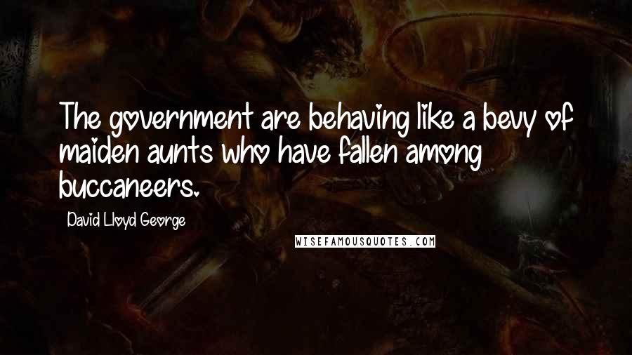 David Lloyd George Quotes: The government are behaving like a bevy of maiden aunts who have fallen among buccaneers.