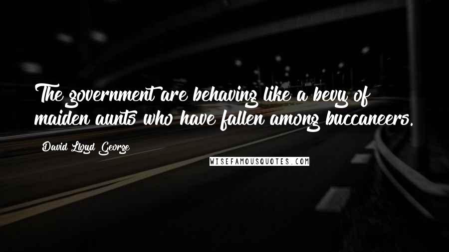 David Lloyd George Quotes: The government are behaving like a bevy of maiden aunts who have fallen among buccaneers.