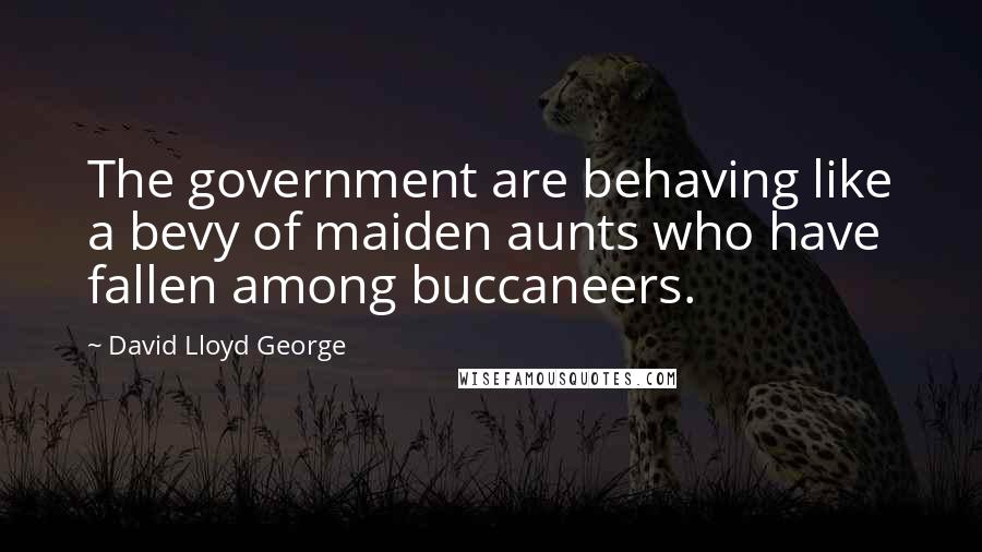 David Lloyd George Quotes: The government are behaving like a bevy of maiden aunts who have fallen among buccaneers.