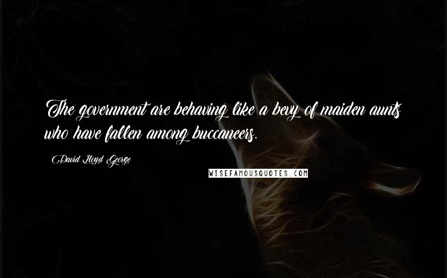 David Lloyd George Quotes: The government are behaving like a bevy of maiden aunts who have fallen among buccaneers.