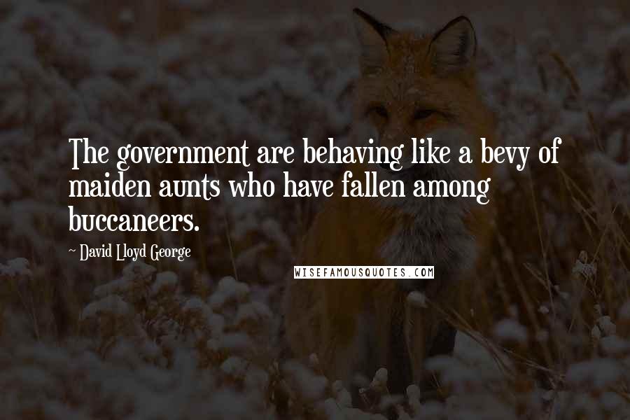 David Lloyd George Quotes: The government are behaving like a bevy of maiden aunts who have fallen among buccaneers.